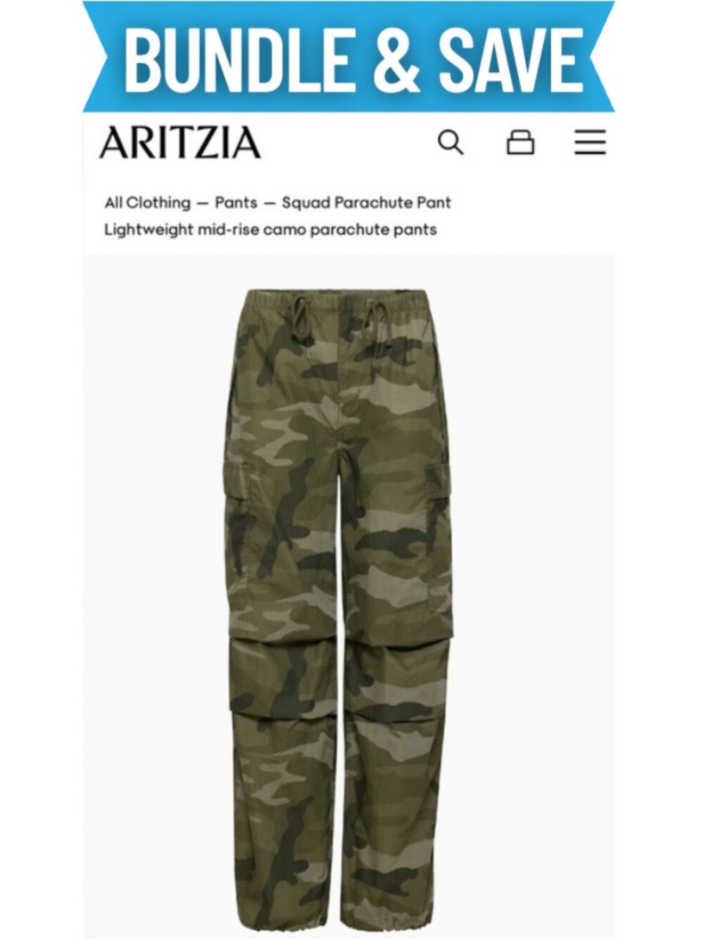 Aritiza Tna Squad Parachute Pant